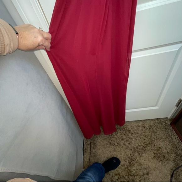 Dessy Collection Thread Criss Cross Back Mermaid Wrap Dress Sz 4 - Picture 7 of 16